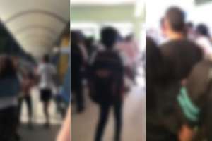 Correria de alunos e funcionários após assassinato na porta de escola no São Jorge | Montagem TNH1