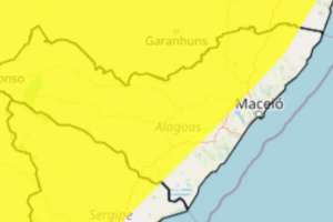 Inmet alerta para perigo potencial de vendaval em 88 cidades de Alagoas | Reprodução/INMET