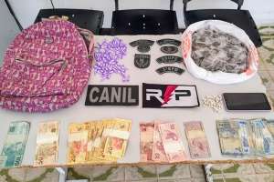 PolÃcia encontra mais de 400 porções de drogas com suspeito na CanafÃstula | Ascom