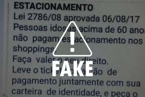 É falso que lei isenta idosos de pagar estacionamento em shoppings | Ilustração